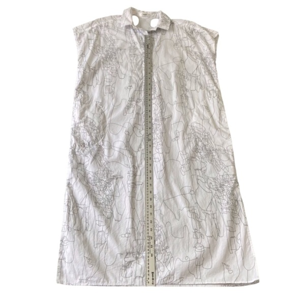 UCHUU cotton boxy dress white grey chunky lightweight sleeveless oversized tunic - Picture 12 of 16